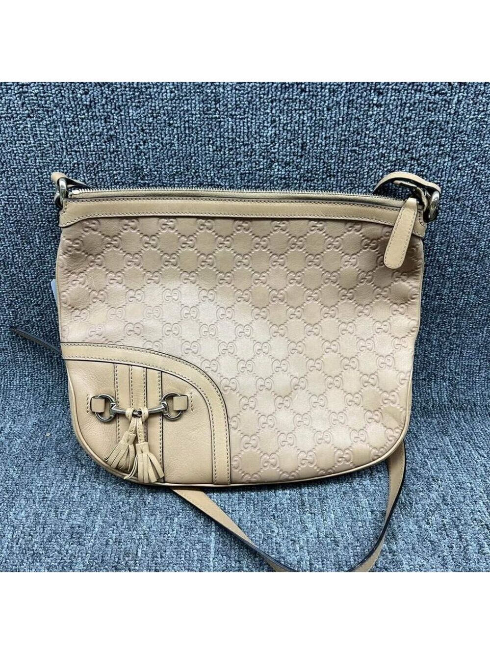 Gucci Guccissima Horsebit Leather Shoulder Bag